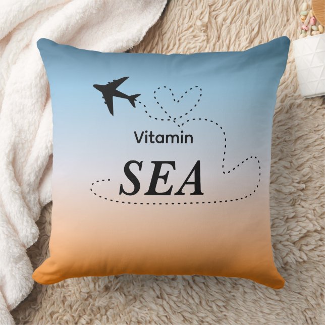 Almofada Vitamin Sea Orange Summer Color Throw Pillow (Cobertor)