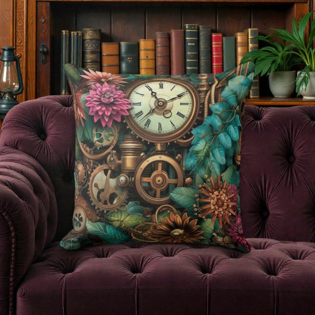 Almofada Vitoriano Steampunk com Flores (Criador carregado)