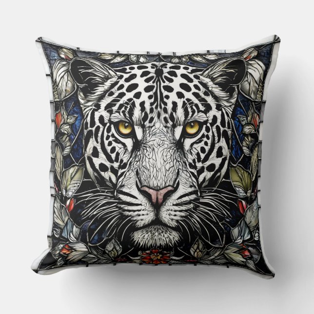 Almofada Vitraço de leopardo (Frente)