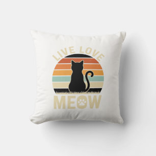 Almofada Viva Ame Gato Antigo Design de Pôr do Sol_1