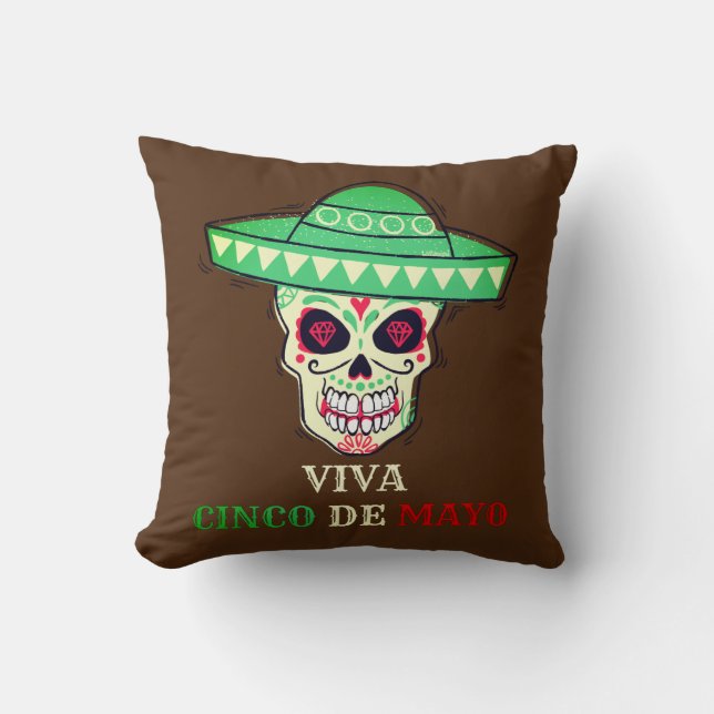 Almofada VIVA CINCO DE MAYO ideia de presente engraçado par (Frente)