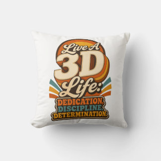 Almofada Viva uma Vida 3D Retro design Inspirador