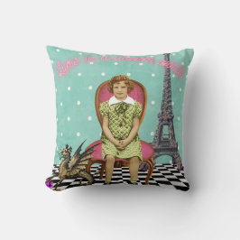 Almofada Vive Em Um Mundo De Sonhos, Uma Vintage Girl