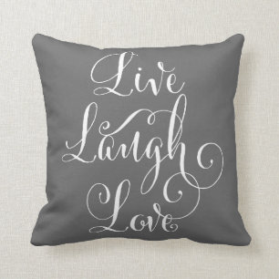 Almofada Vive o travesseiro decorativo do amor do riso -