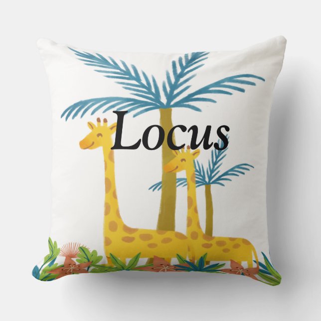 Almofada Viveiros de safari, monogramas, personalizados (Frente)