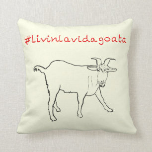 Almofada Vivendo a Vida de Cabra Desenho de Cabra Engraçado