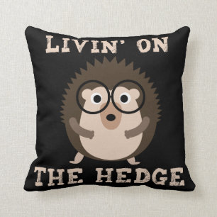 Almofada Vivendo no Hedge Funny Hipster Hedgehog