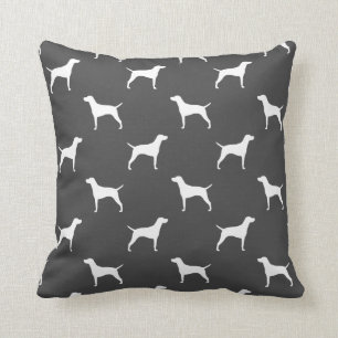 Almofada Vizsla Dog Silhouettes Pattern Cinza e Branco
