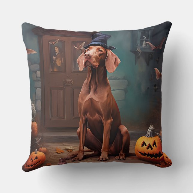 Almofada Vizsla Pumpkins Halloween Scary (Verso)