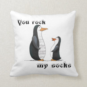 Almofada Você balança meu travesseiro do pinguim das meia