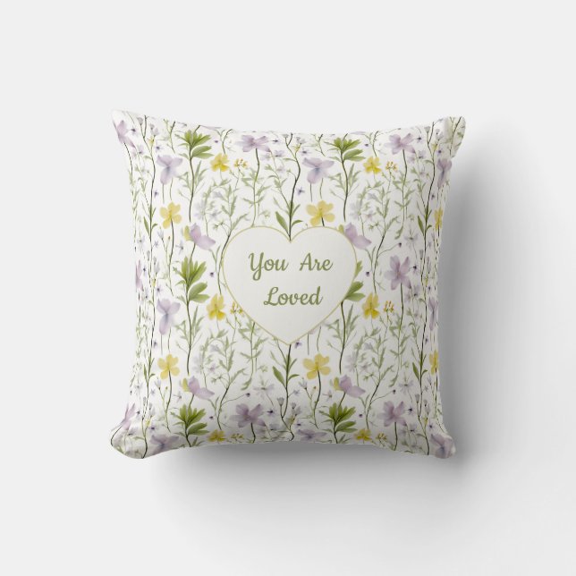 Almofada Você é Amado Coração Floral (Frente)