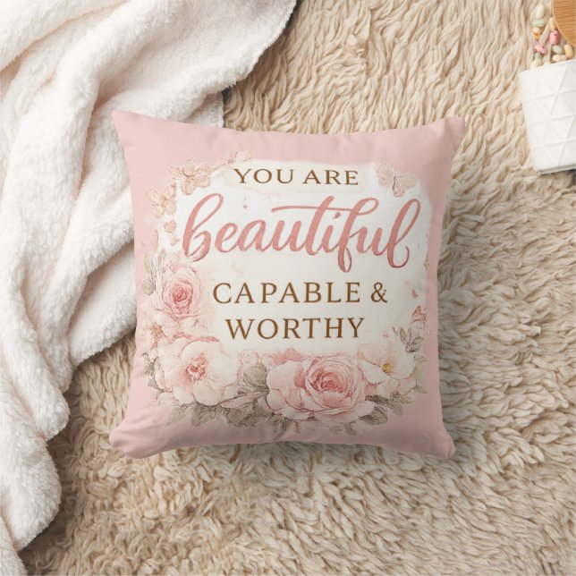 Almofada Você É Bonita Capaz e Digna Inspirador (Cobertor)