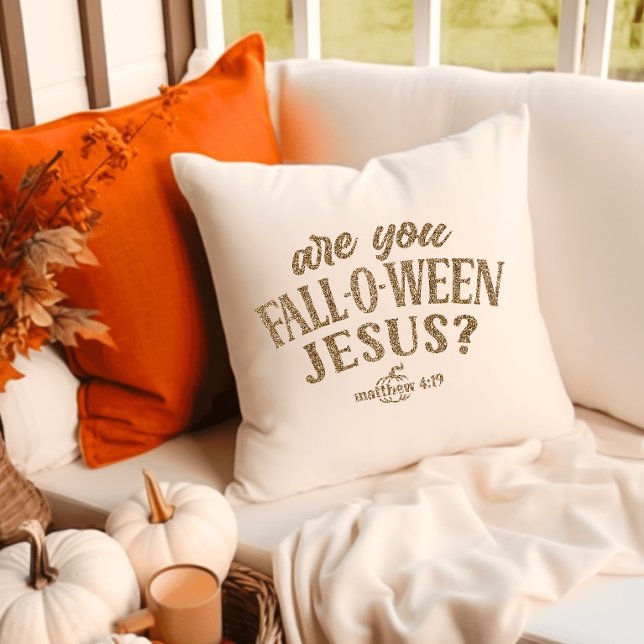 Almofada Você é Jesus CAIU-O-WEEN? Christian Halloween (Criador carregado)