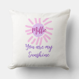 Almofada Você é meu sol roxo púrpura, cor-de-rosa, raios so