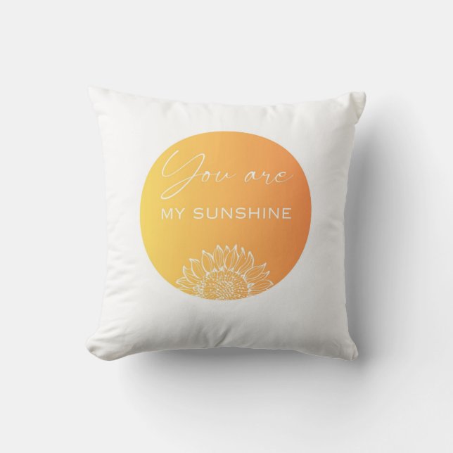 Almofada "Você é meu sol" - Travesseiro decorativo Laranja  (Frente)