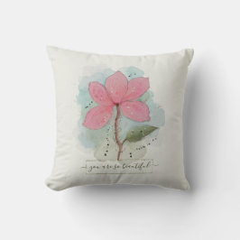 Almofada Você É Tão Linda Aquarela Flor