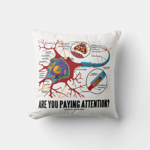 Almofada Você Está Prestando Atenção? Neuron Synapse Humor