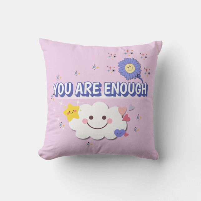 Almofada Você Já É Suficiente - Nuvem Whimical E Travesseir (Frente)