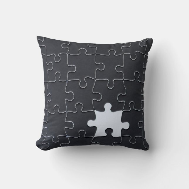 Almofada Você Me Completa Jigsaw Romântico Preto e Branco (Frente)