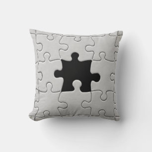 Almofada Você Me Completa Jigsaw Romântico Preto e Branco