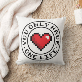 Almofada Você Só Tem Um Jogo De Vídeo De Coração De Pixel