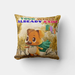 Almofada Você Tem As Asas Voando Um Cachorro Pequeno E Insp