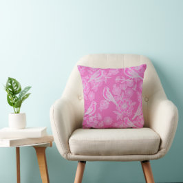 Almofada Vol Rosa 💗 Floral Bird