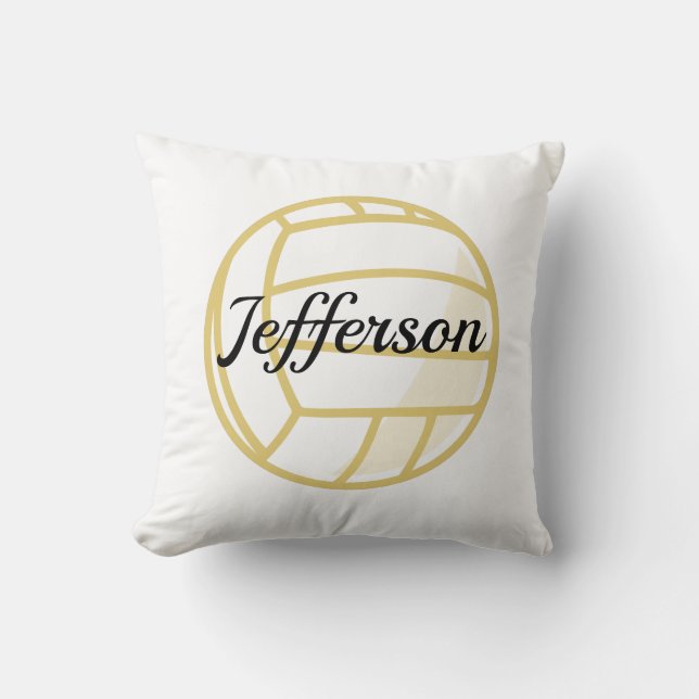 Almofada Volei Branco e Dourado Personalizado (Frente)
