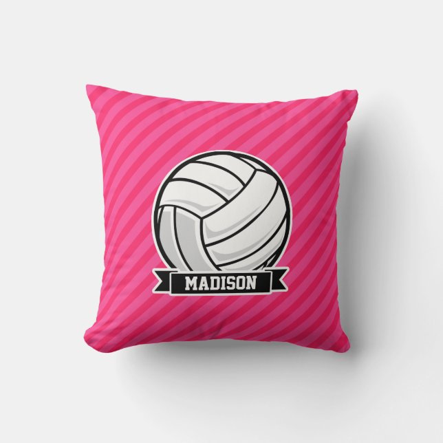 Almofada Voleibol em tiras Rosa Neon (Frente)
