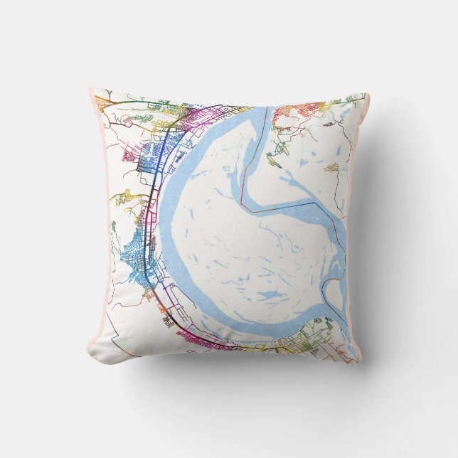 Almofada Volgograd Russia City Map (Frente)