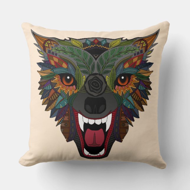 Almofada voo de combate de lobo (Frente)