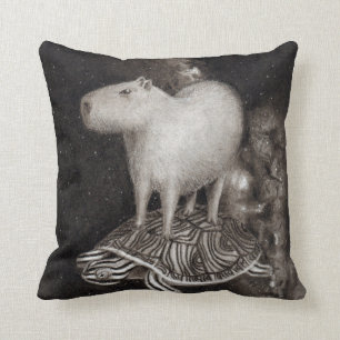 Almofada Vôo do Capybara e da tartaruga de água doce