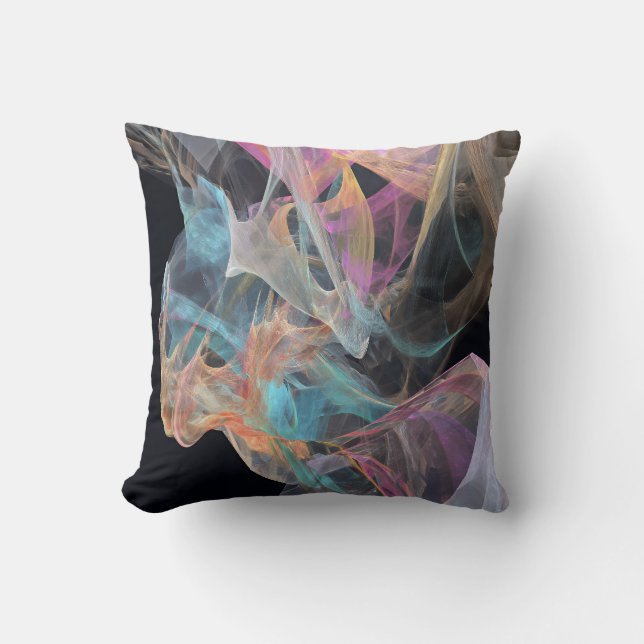Almofada Vórtice de Fio Iridescente Turquesa Magenta Brilho (Frente)