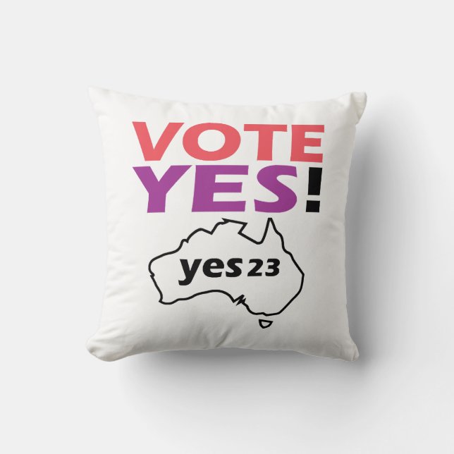 Almofada Vote Sim Para a Voz dos Indígenas Australianos (Frente)
