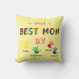 Almofada Votei Melhor Mão-de-Mão na Personalização Amarela