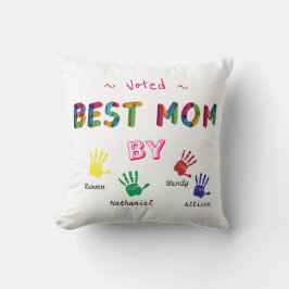Almofada Votou a Melhor Mãe impressão de Arte Branca Person