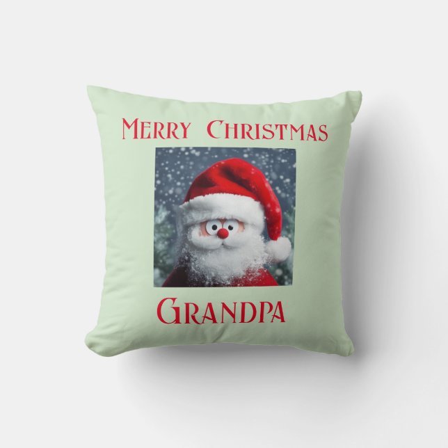 Almofada Vovô Feliz De Natal Com Papais noeis Engraçados E  (Frente)