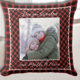 Almofada Vovô Foto Xadrez Natal