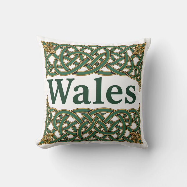 Almofada Wales Heraldic Celtic Knotwork (Frente)