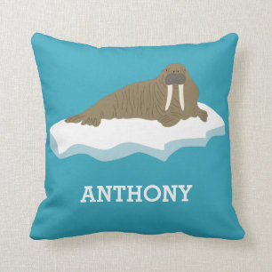 Almofada Walrus em uma Iceberg Ilustração Personalizada