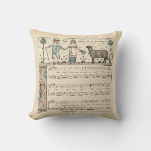 Almofada Walter Crane Baa Baa Ovelha Negra Rima Infantil