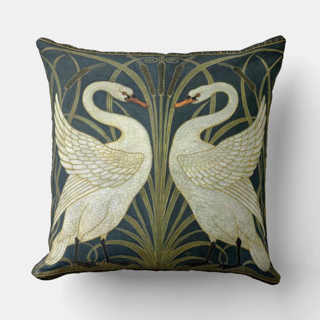Almofada Walter Crane Swan & Rush e Iris Vitoriano (Frente)