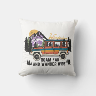 Almofada Wanderlust Roam Far E Wander Wide