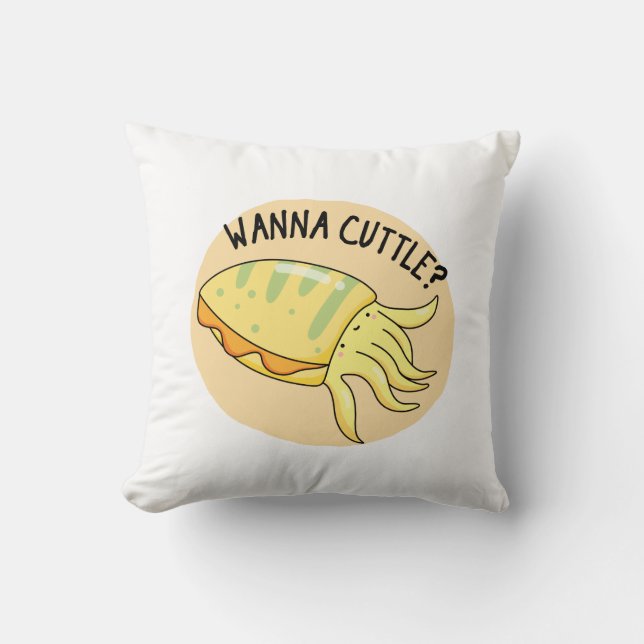 Almofada Wanna Cuttle Funny Cuttlefish Pun (Frente)