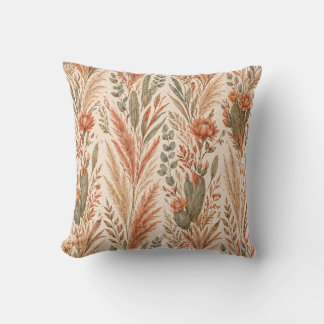 Almofada Warm Boho Botanical Terracotta Desert Flowers