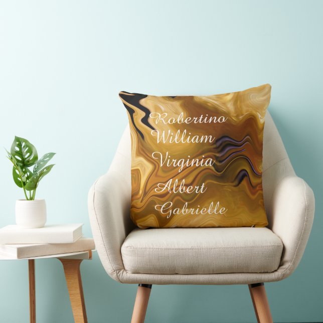 Almofada Warm Desert Tones Abstract - Personalize Names (Cadeira)