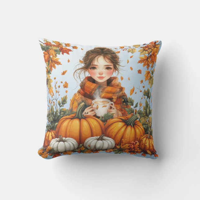 Almofada Warm Fall Themed Throw Pillow (Frente)