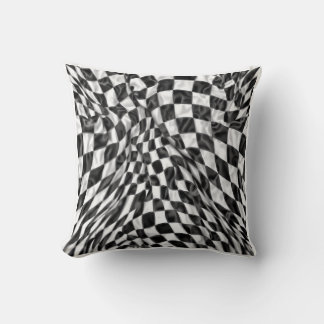 Almofada Warped Checkerboard Pattern | Soft Optical Illusio