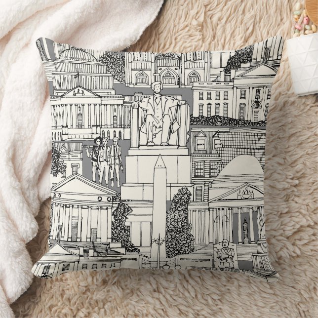 Almofada Washington DC toile cinza (Cobertor)