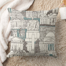 Almofada Washington DC toile zimbro